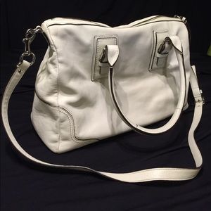 Coach white leather purse